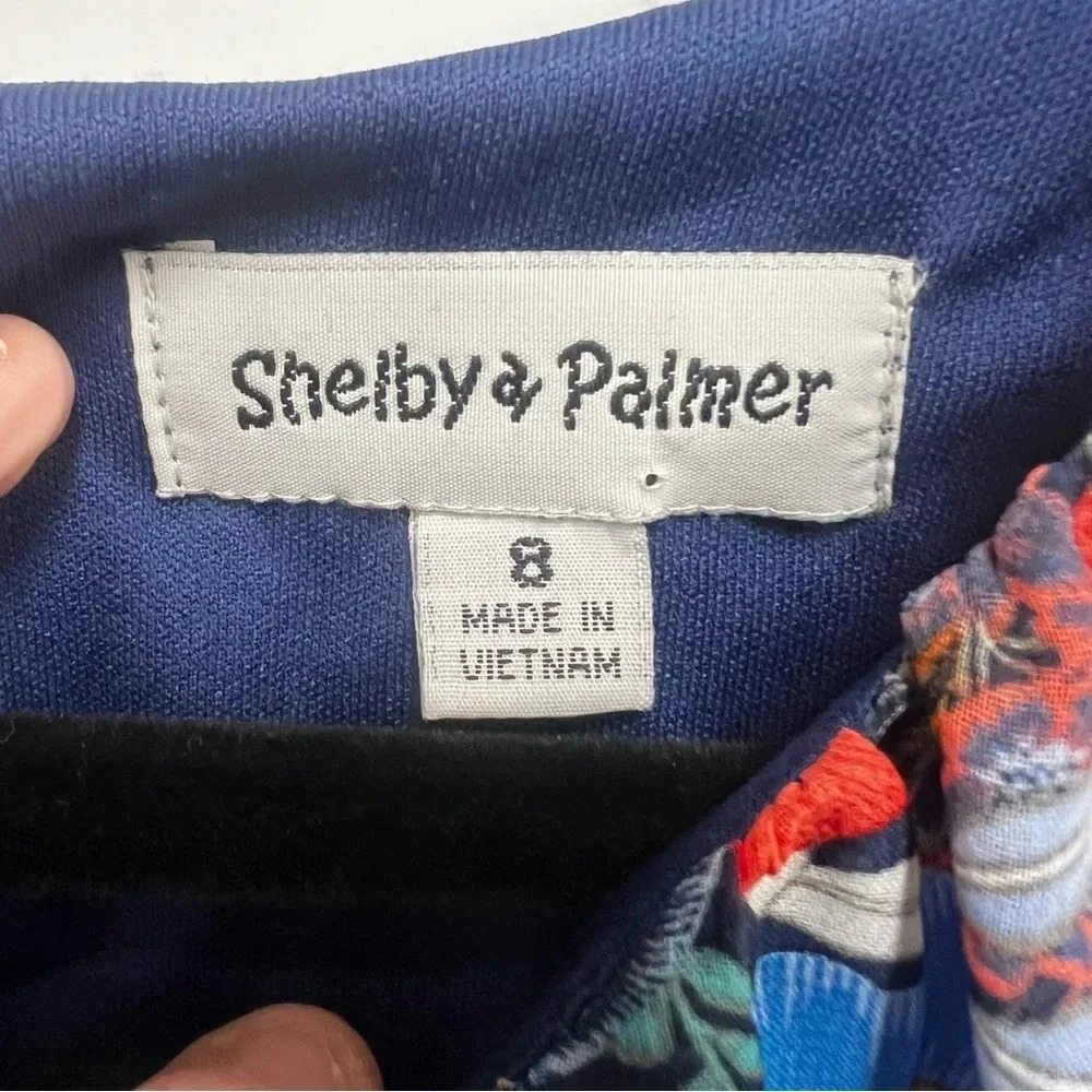 Shelby & Palmer sleeveless sheer fully lined swing dress w/pleated top size 8 - Picture 5 of 9